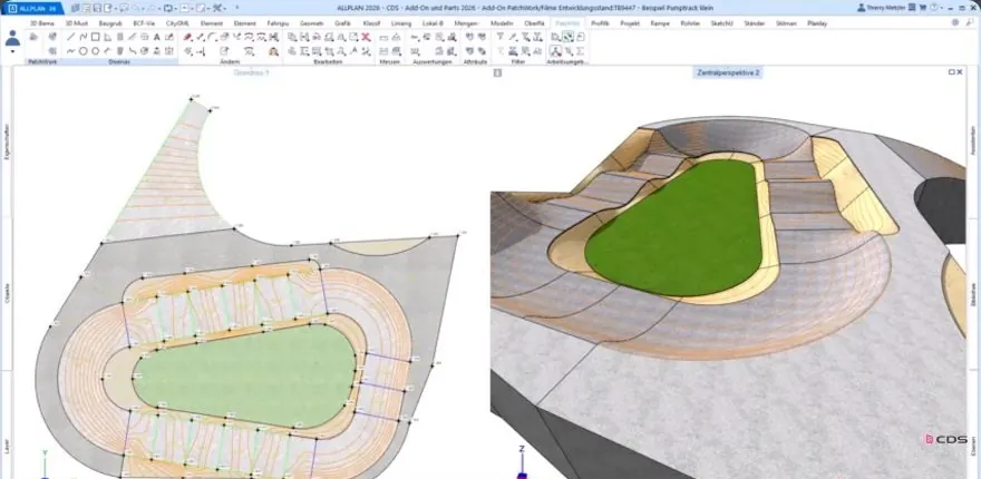 Parametarski model pumptracka u tlocrtu i 3D prikazu