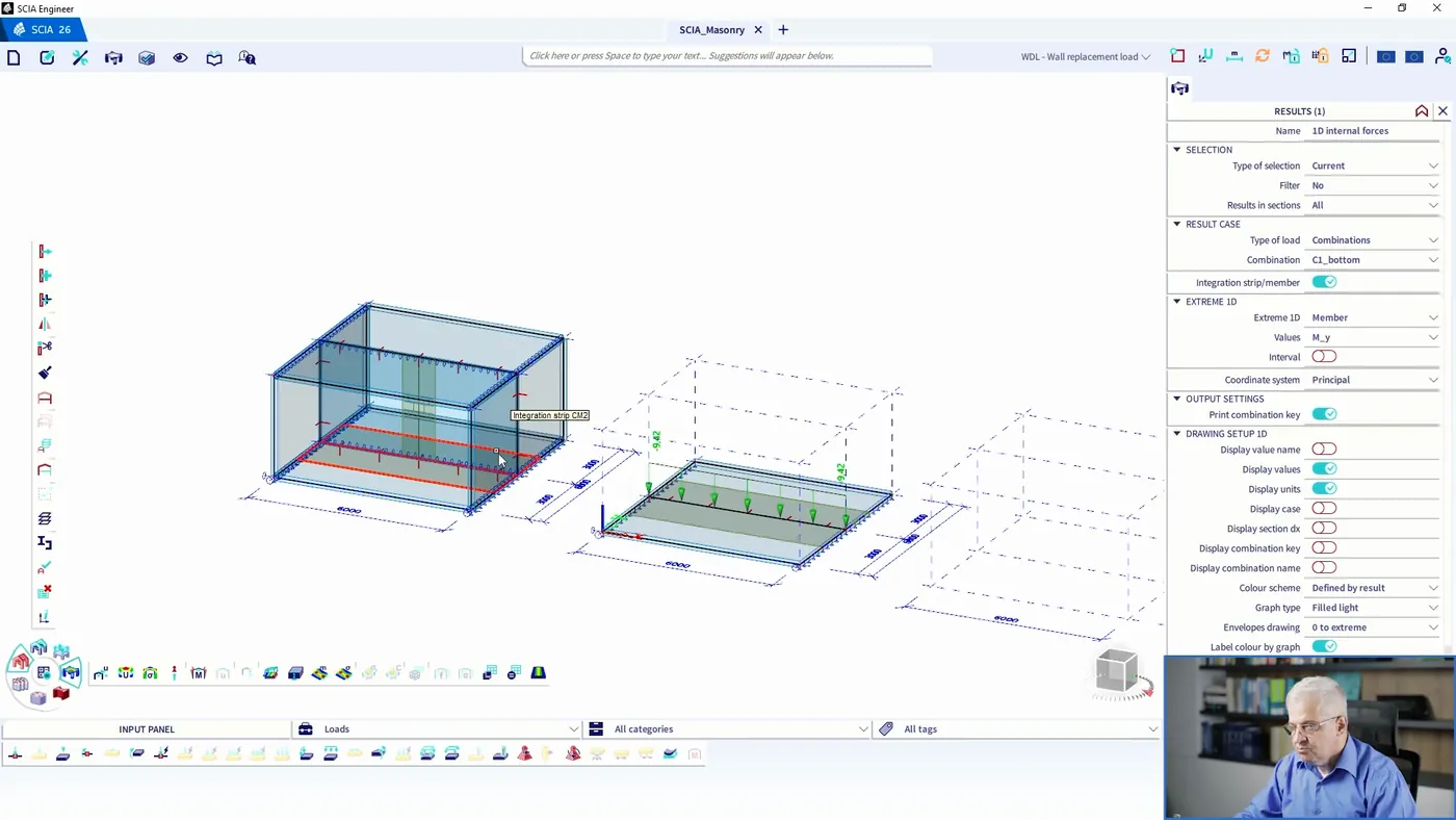 Pojednostavljeni 2D model i usporedni moment savijanja ploče