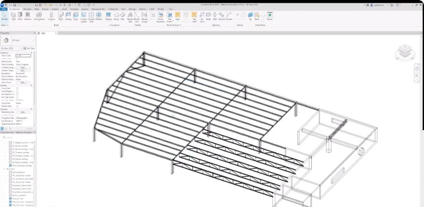 Revit model mješovite čelične i betonske konstrukcije