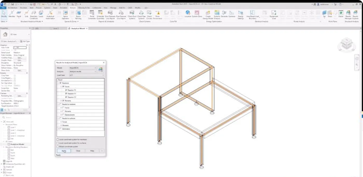SCIA rezultati prikazani u Revit Result Exploreru