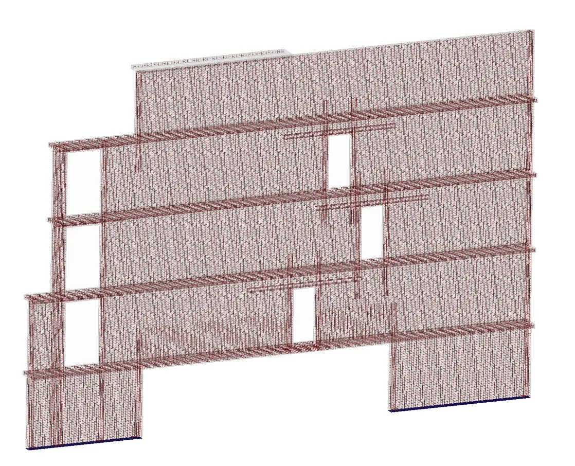 3D prikaz strukture modela visokostijenog nosača u IDEA StatiCa-i